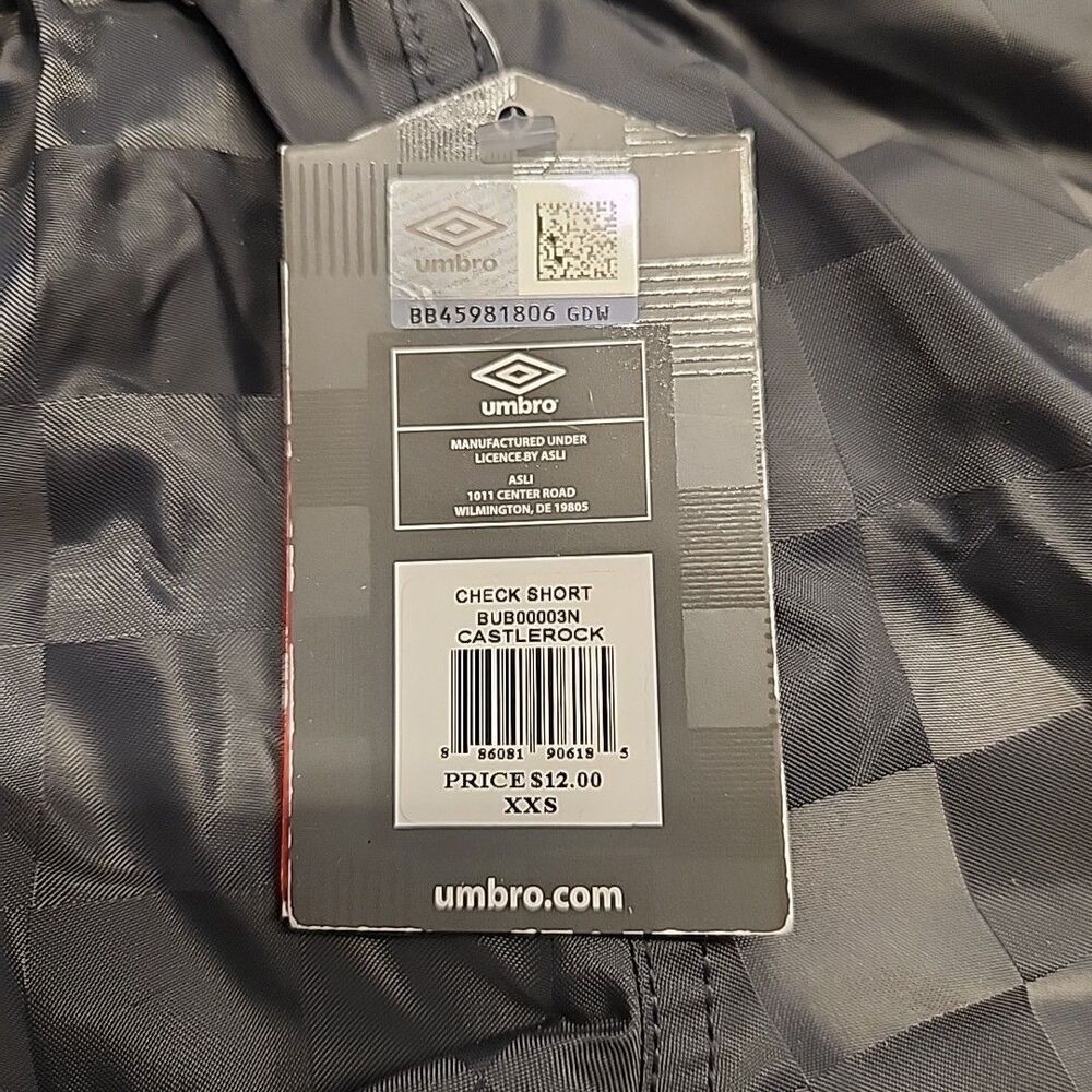 Lot Of 3 Umbro Checkerboard Soccer Athletic Shorts Unisex Youth XXS XX Small NWT - Picture 3 of 4